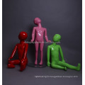 DL395 Boys full body red&green color Fiberglass Dummy child painting mannequin sitting